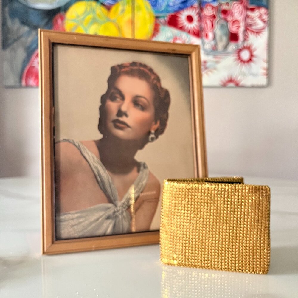 Evans Gold Mesh Vintage Bifold Wallet